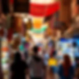 Traditional souk bustling with vibrant colors and activities