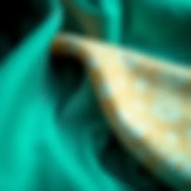 Fabrics of the UAE: Textures that Tell a Story Close-up of fabrics used in Emirati clothing, highlighting textures and patterns