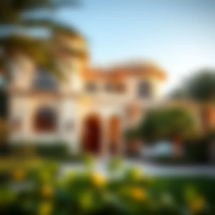 Stunning Villa in Baniyas Luxurious villa exterior with lush landscaping