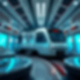 A futuristic metro train in Dubai