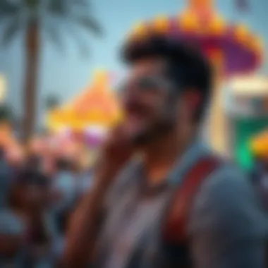 Attractions and Entertainment Experience Visitors enjoying attractions and entertainment at Global Village