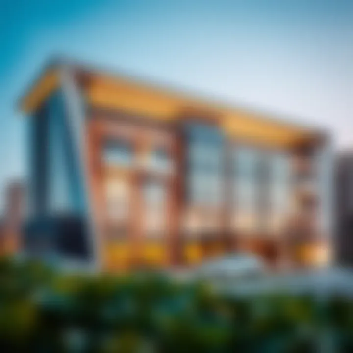 Architectural design of a modern building in Dubai