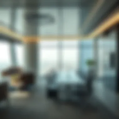 Interior space of the International Business Tower designed for corporate offices