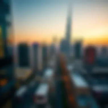 Urban Lifestyle in the Heart of Dubai Overview of Dubai skyline symbolizing urban living