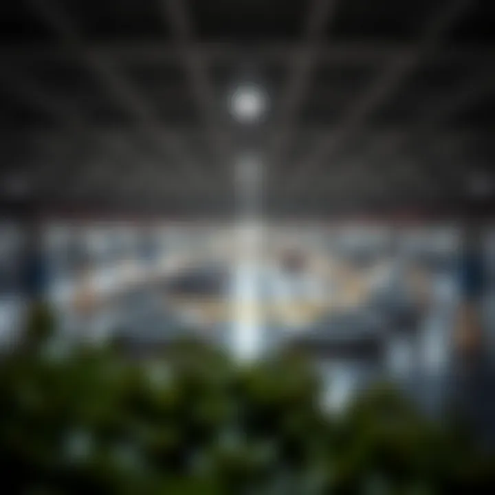 Overview of the parking facility showing spacious layout