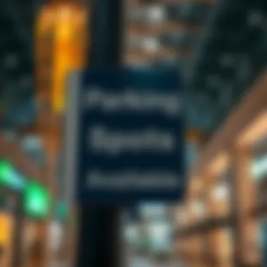 Parking sign at Mall of the Emirates indicating available spots