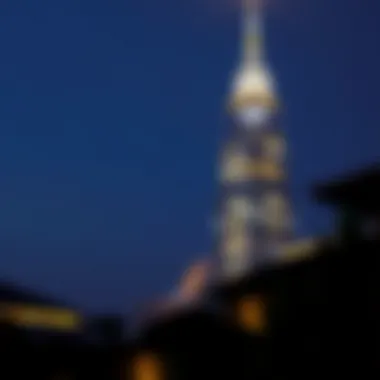 MBK Tower Illuminated at Night Night view of MBK Tower illuminated, highlighting its architectural brilliance