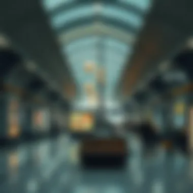 Metro station as a community hub with art installations and gathering spaces