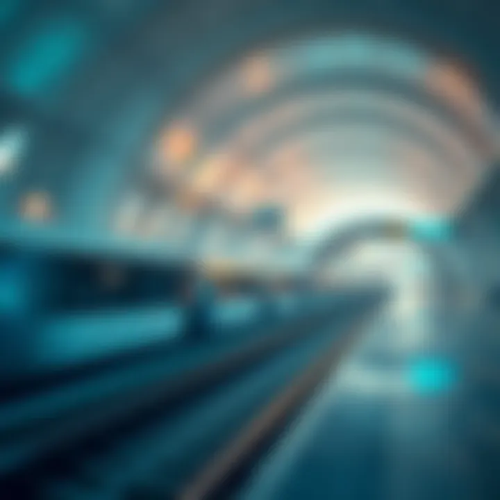 Modern Metro Station Rendering Rendering of a modern metro station in Dubai