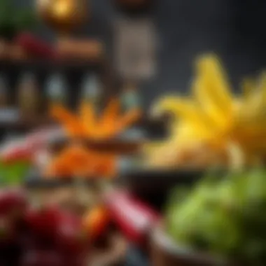 Essentials of Emirati Cuisine A close-up of traditional Emirati culinary ingredients