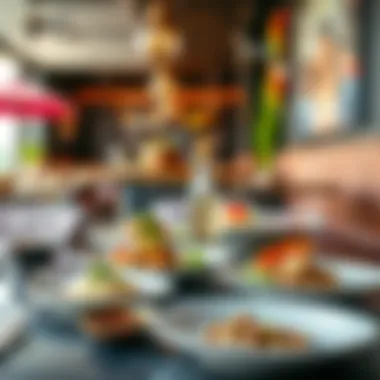 Global Culinary Offerings in Muwaileh Vibrant presentation of international dishes at a Muwaileh eatery