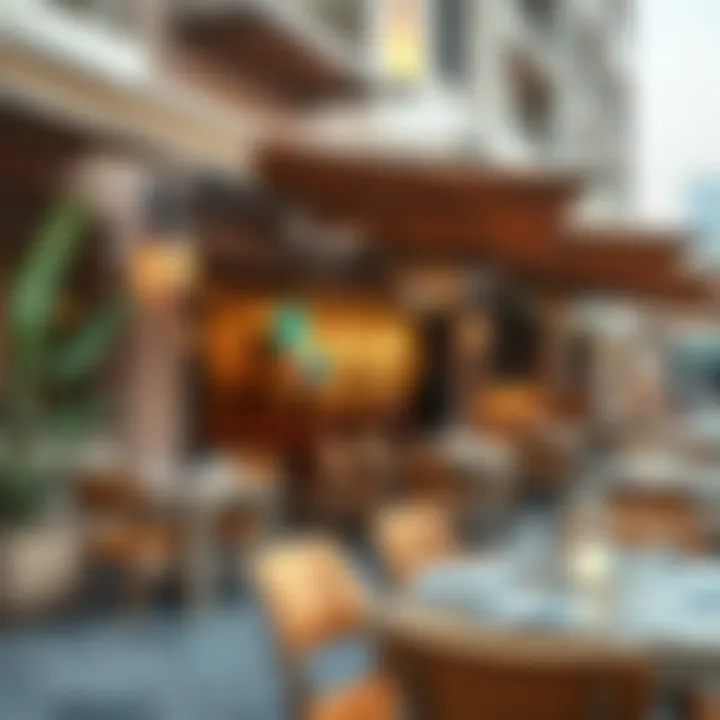 Diverse dining options available in Al Seef, featuring outdoor seating