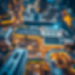 Aerial view of Burj Khalifa parking facilities