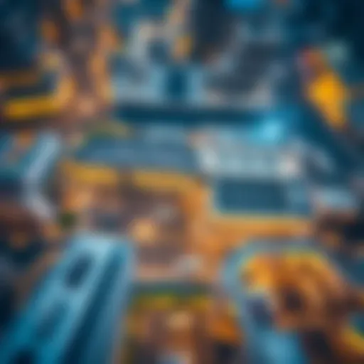 Aerial Perspective of Parking at Burj Khalifa Aerial view of Burj Khalifa parking facilities