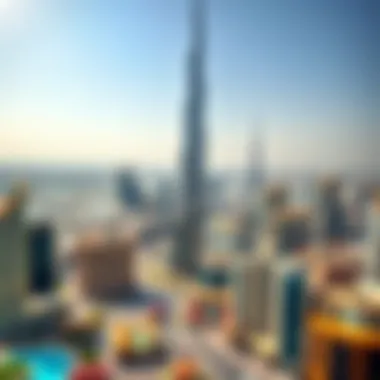 Burj Khalifa with Surrounding Real Estate Overview Landmark view showcasing Burj Khalifa with nearby real estate