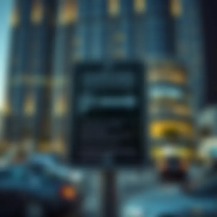 Parking Regulations Signage at Burj Khalifa Signage detailing parking regulations at Burj Khalifa