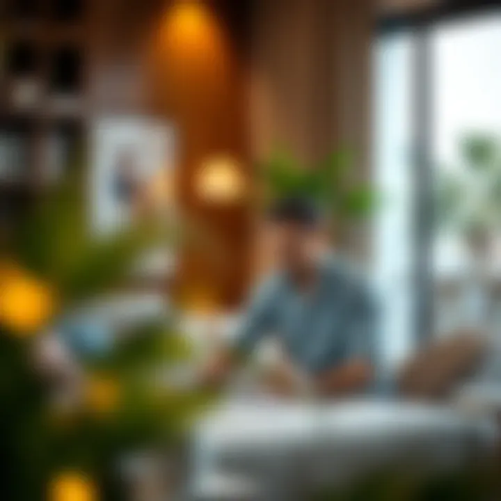 Freelancer working on a laptop in a cozy environment