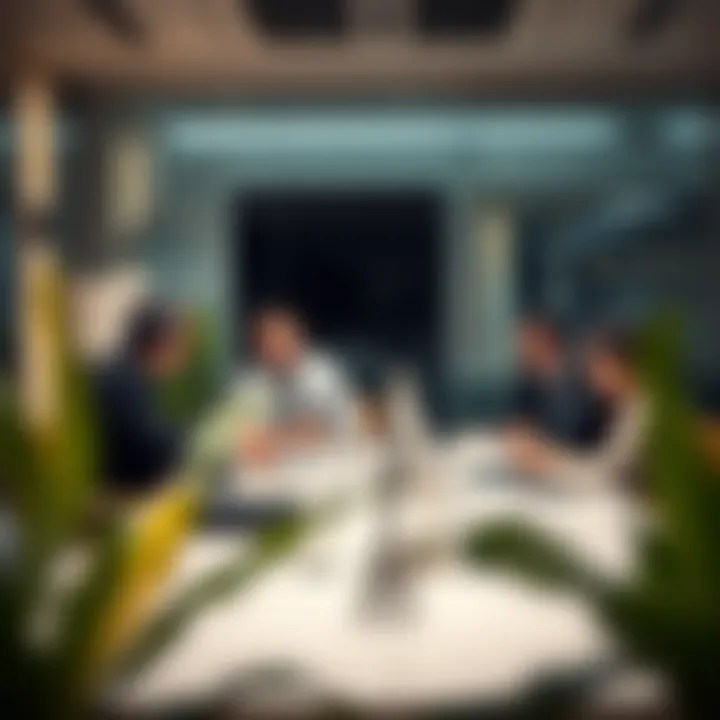 Strategic Planning in Tax Consulting An office setting with professionals engaged in a strategic discussion