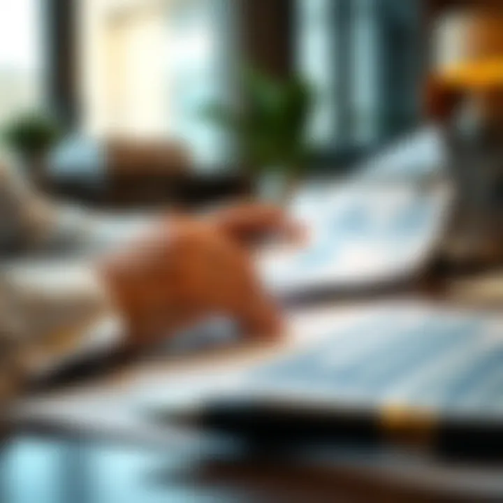 Analyzing Tax Documents A close-up of tax documents and financial reports on a desk