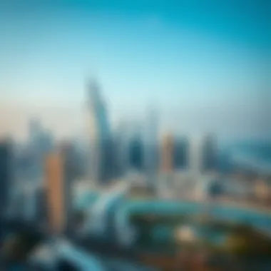 Aerial view of luxurious Dubai skyline featuring modern architecture