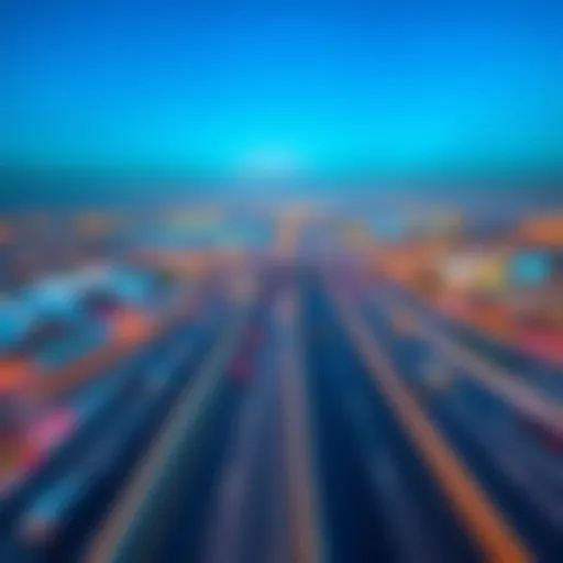 Aerial view of Dubai's toll roads