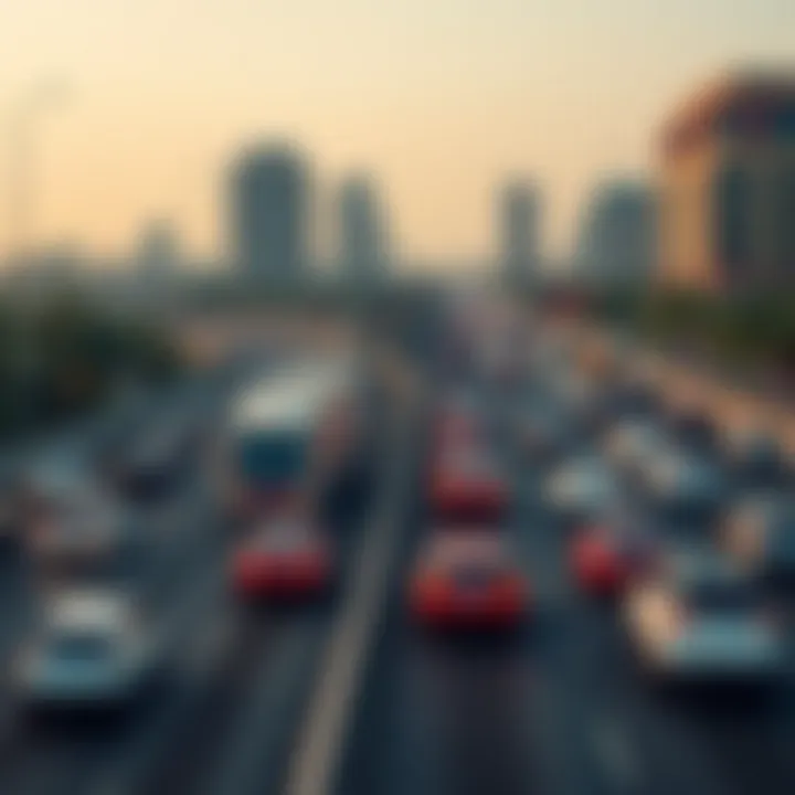 Traffic flow on Dubai's highways