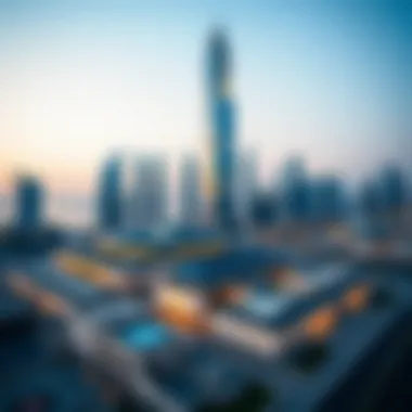 Stylized representation of the economic impact of One Za'abeel on Dubai's skyline