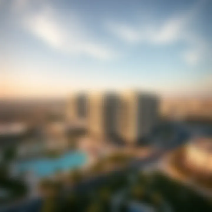 Aerial view of the Persia International City showcasing its architectural design.