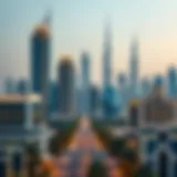 Skyline of Dubai showcasing modern architecture