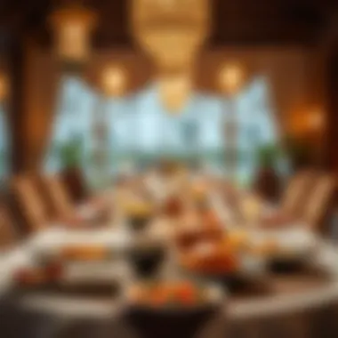 Iftar Table Setting An elegantly set table for Iftar, adorned with traditional dishes and lanterns, reflecting the cultural richness of Ramadan.