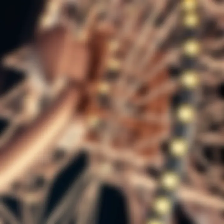 Close-up of the intricate design elements of the Dubai Wheel