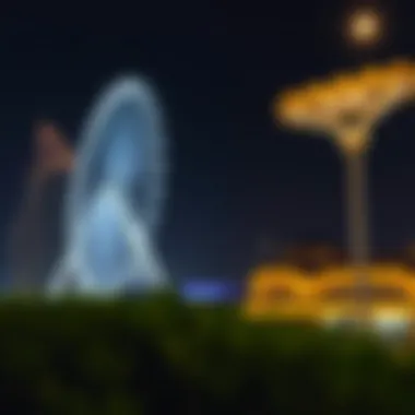 Nighttime illumination of the Dubai Wheel showcasing its grandeur