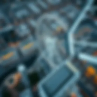 Bird's-eye view of the Dubai Wheel integrated into the urban landscape
