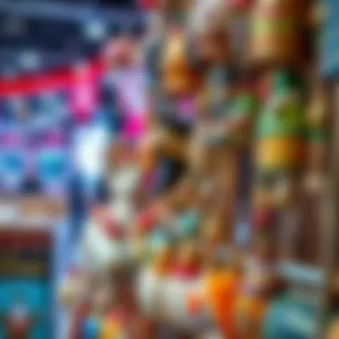 A close-up of unique crafts and souvenirs available at Global Village