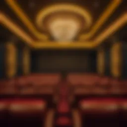 Luxurious cinema interior with plush seating