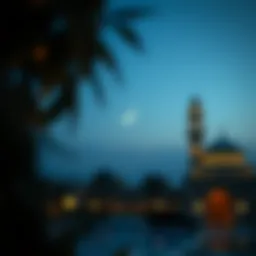 The crescent moon symbolizing the beginning of Ramadan