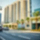 Vibrant streetscape of Tower Avenue featuring modern architecture