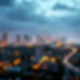 Impact of Noise on Urban Landscapes Urban skyline illustrating noise impact