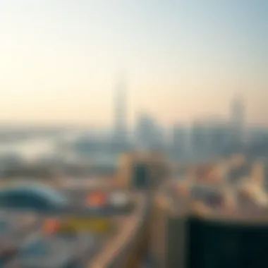 Dubai Skyline During National Celebrations Aerial view of Dubai's skyline during a national holiday