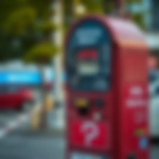 Parking meter displaying RTA fees in Dubai