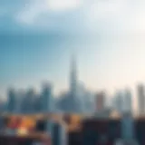 Illustration of the Dubai skyline with a focus on real estate
