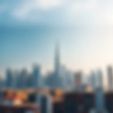 Illustration of the Dubai skyline with a focus on real estate