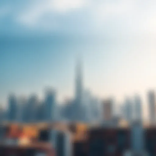 Illustration of the Dubai skyline with a focus on real estate