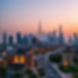 A peaceful Dubai skyline at dawn, highlighting the calm before sehri.