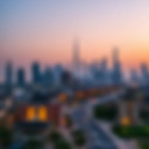 A peaceful Dubai skyline at dawn, highlighting the calm before sehri.