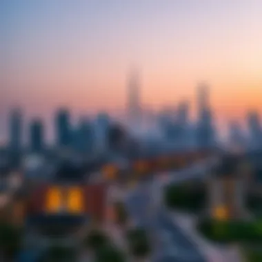 Dawn in Dubai: The Calm Before Sehri A peaceful Dubai skyline at dawn, highlighting the calm before sehri.