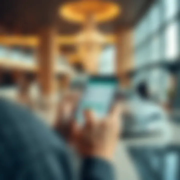 Verifying Visa Status Digitally Person checking visa status on a mobile device