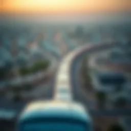 Aerial view of the Union Train route in the UAE