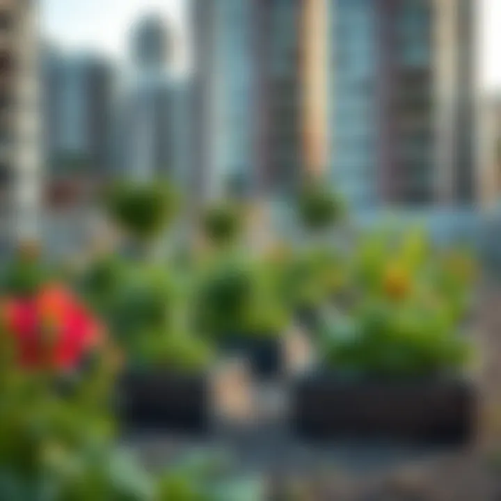Sustainable urban gardening initiative in a city environment