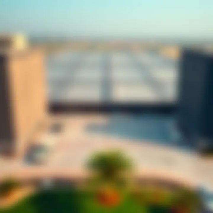 Expansive Warehouse Complex in the UAE Aerial view of expansive warehouse complex in the UAE